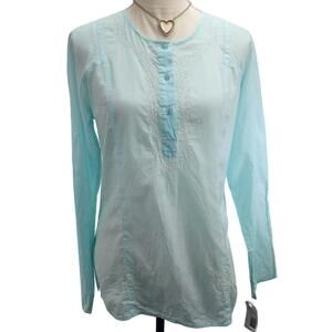 DKNY. Y2K, Long Sleeve Embroidered Cotton Tunic. Size: Medium